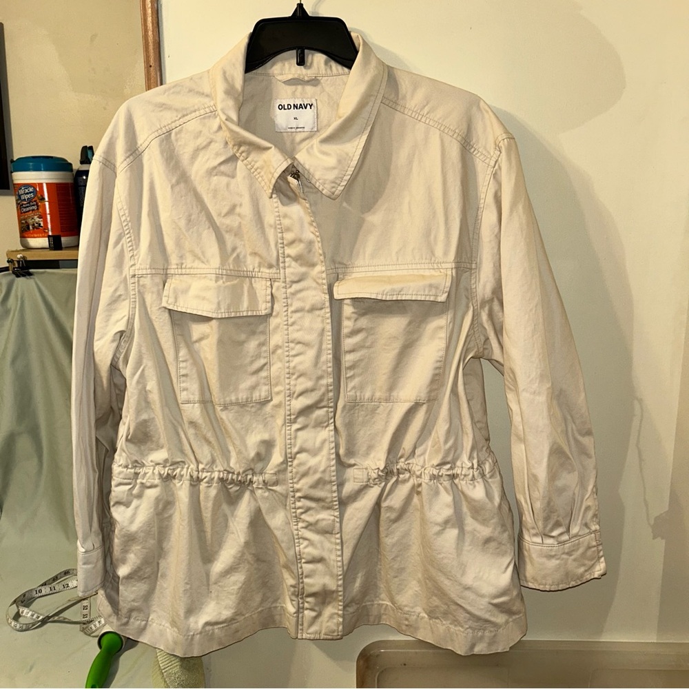 Old Navy Cream Utility Jacket with Cinched Waist-Make offer- size XL